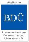Dirke Hentschel ist Mitglied im BDÜ - Bundesverband der Dolmetscher und Übersetzer e.V. Mitglied im BDÜ - Bundesverband der Dolmetscher und Übersetzer e.V.